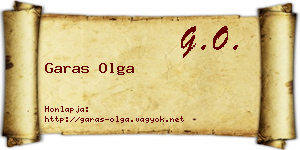 Garas Olga névjegykártya
